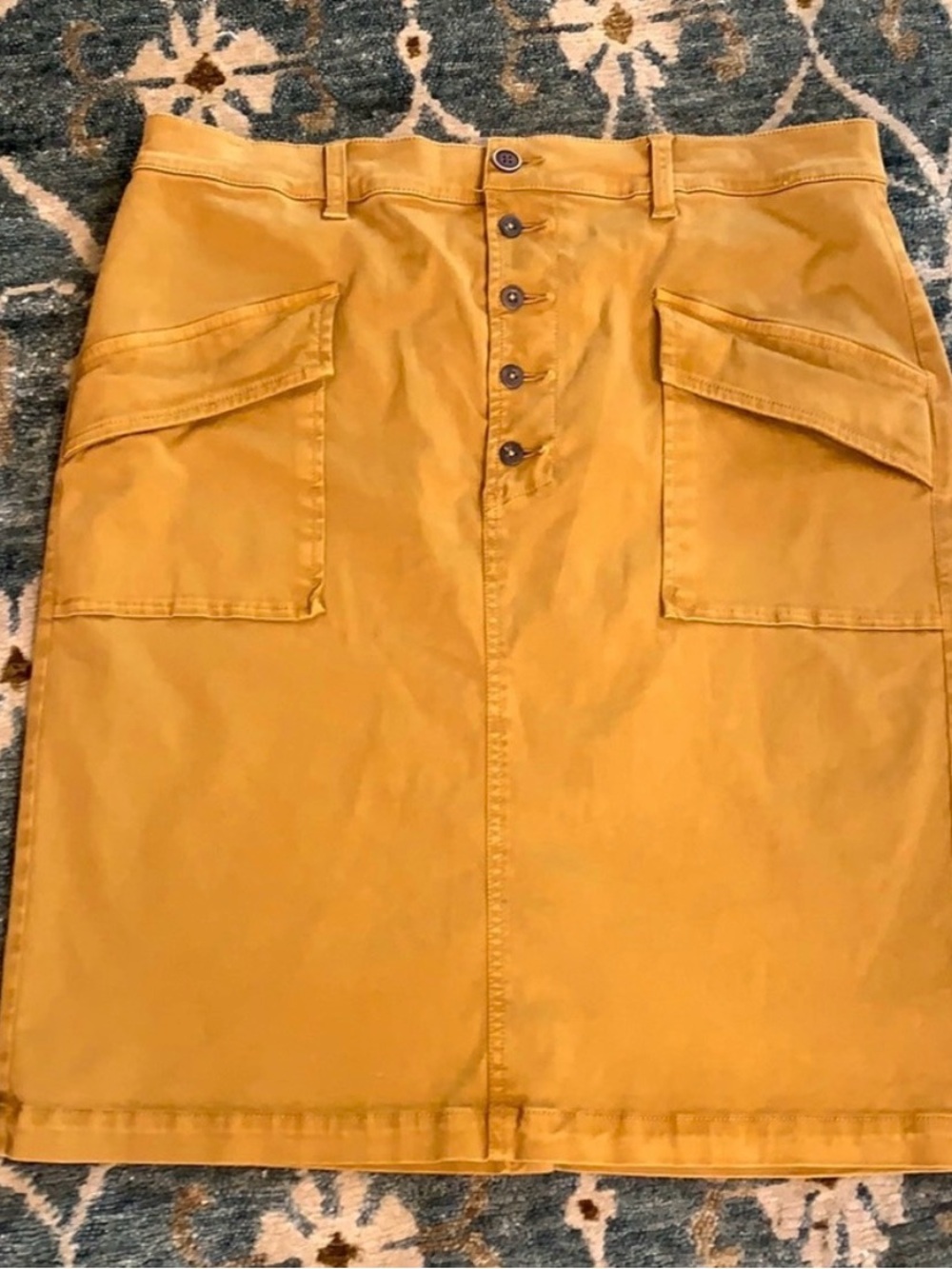 Anthropologie Pilcro Women’s Mustard Utility Button-Front Skirt